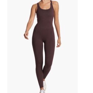 Vuori Halo Essentials Brown Sleeveless Jumpsuit Medium